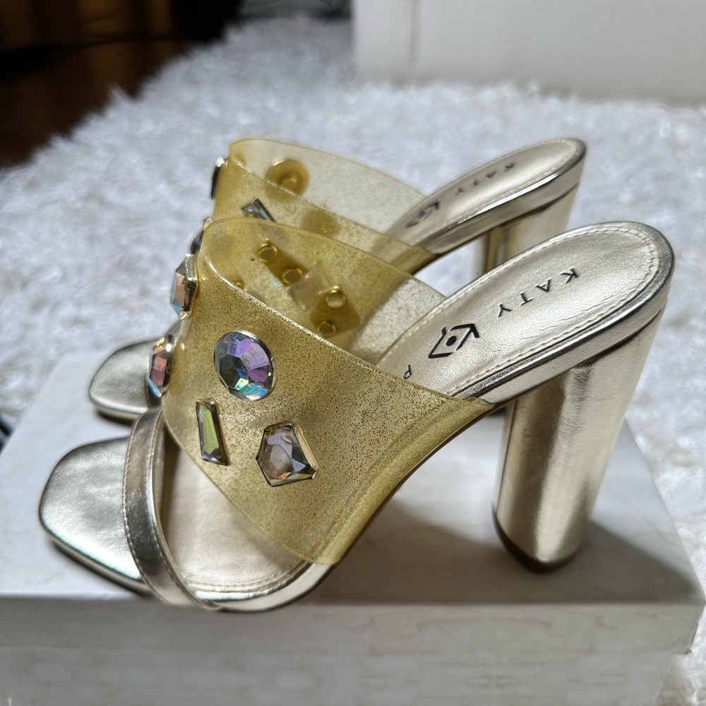 Adorable jeweled holographic heels